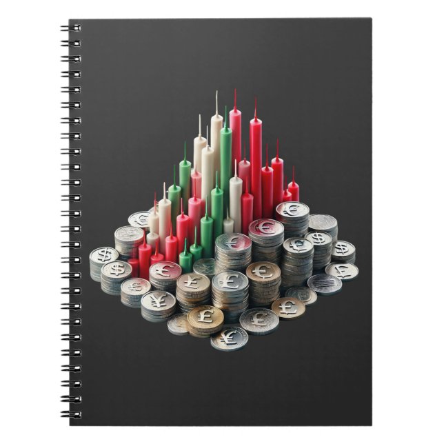 Caderno Espiral Elevem seu espaço com arte inspirada no comércio.  (Frente)