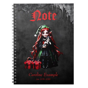 Caderno Espiral Elfo de Natal com Kitten.