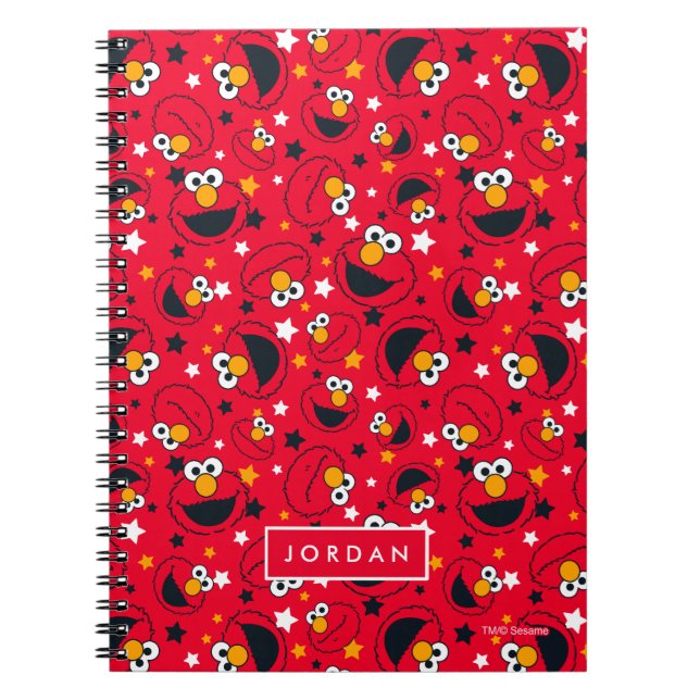 Caderno Espiral Elmo | Padrão de estrela do Bobo | Adicione seu no (Frente)