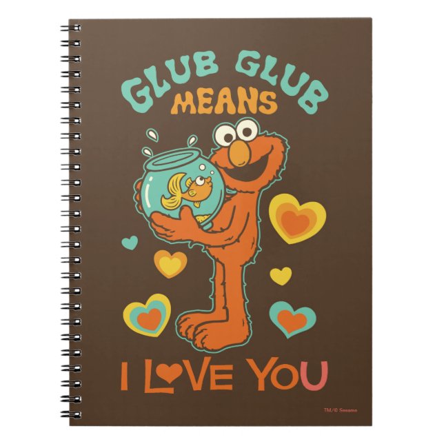 Caderno Espiral Elmo segurando seu peixe dourado de estimação (Frente)