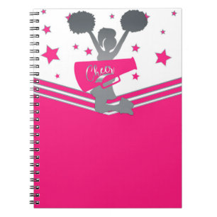 Caderno Espiral Elogio das estrelas do rosa quente & do branco