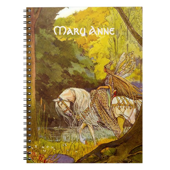 Caderno Espiral Elven Princess na mochila de cordas de desenha (Frente)