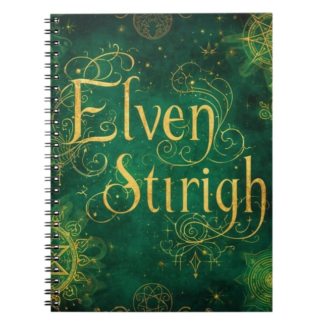 Caderno Espiral Elven Stirigh – Sigils in Green (Frente)