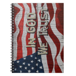 Caderno Espiral Em Deus, Confiamos na bandeira Conselho Americana