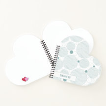 Caderno Espiral em Forma de Coração com Ondas de Á