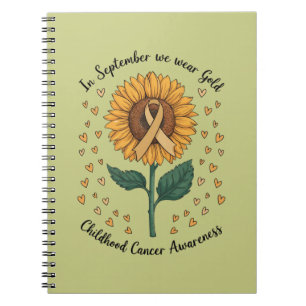 Caderno Espiral Em Setembro Usamos Dourado Conscientização do Cânc