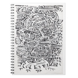 Caderno Espiral Em um Entre-Lugar, desenho de tinta