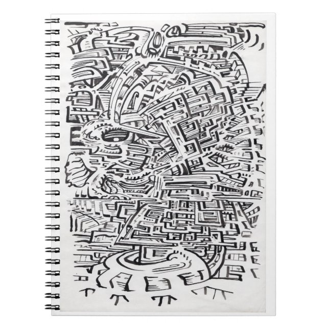 Caderno Espiral Em um Entre-Lugar, desenho de tinta (Frente)