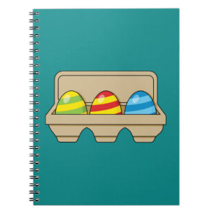 Caderno Espiral Embalagem de Ovos de Páscoa Coloridos