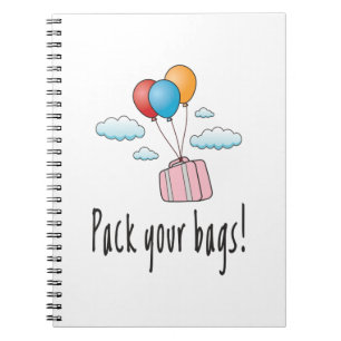 Caderno Espiral Embale suas bolsas e vamos de férias