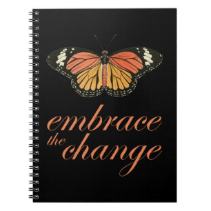 Caderno Espiral Embarque a mudança - Borboleta Laranja