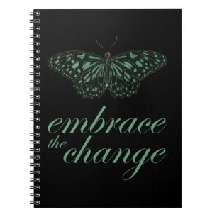 Caderno Espiral Embarque a mudança - borboleta verde