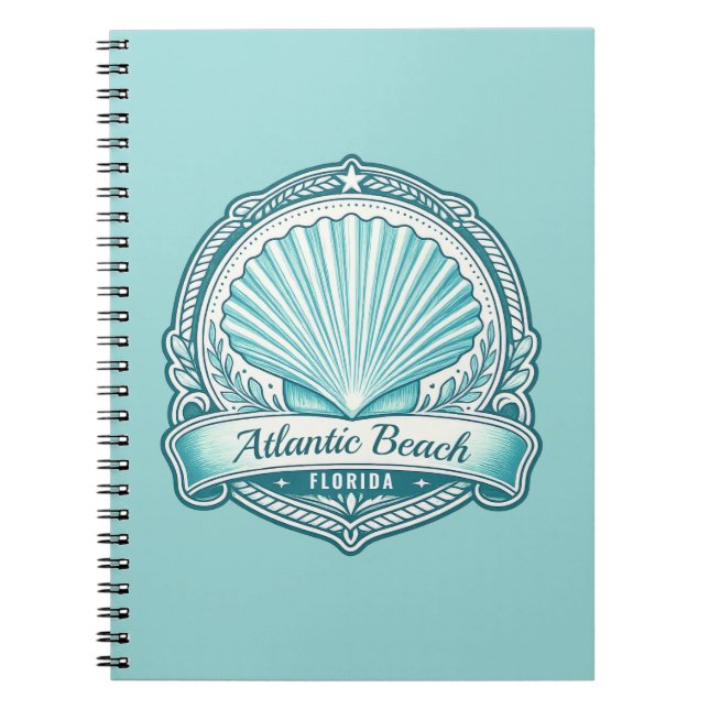 Caderno Espiral Emblema Costeiro de Atlantic Beach FL (Frente)