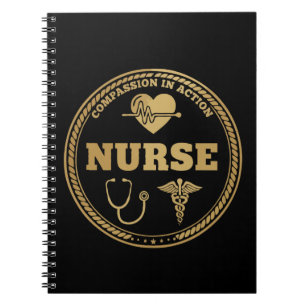 Caderno Espiral Emblema da Enfermeira Profissional Compaixão em