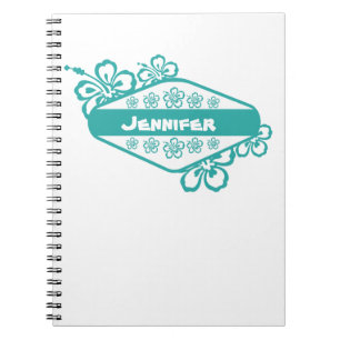 Caderno Espiral Emblema da flor do hibiscus