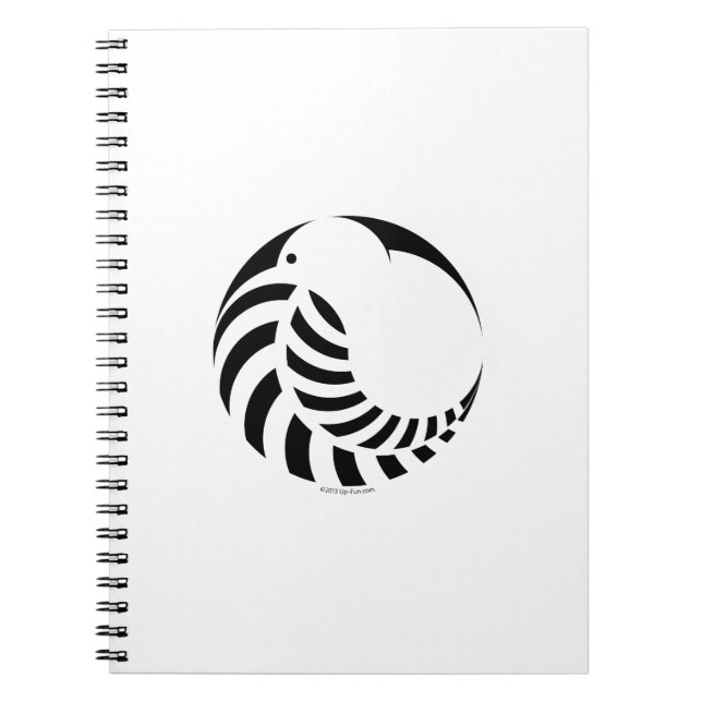 Caderno Espiral Emblema do quivi de NZ/samambaia de prata (Frente)