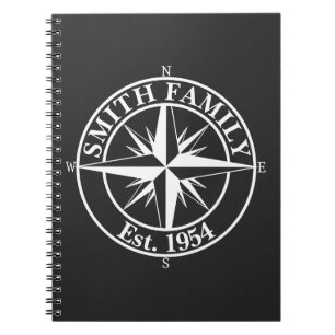Caderno Espiral Emblema personalizável do monograma de estrela de