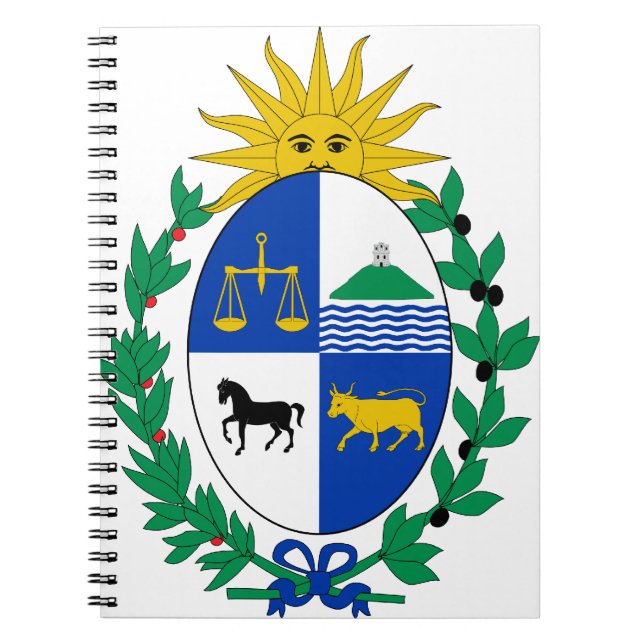 Caderno Espiral emblema uruguês (Frente)