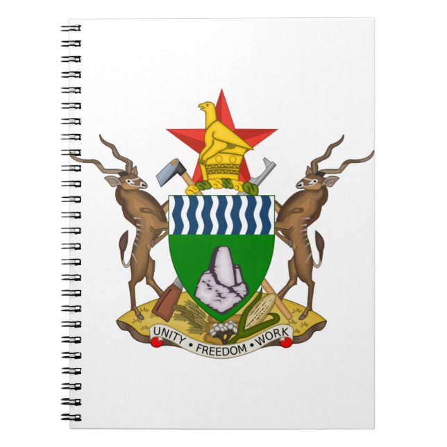 Caderno Espiral emblema zimbabwe (Frente)