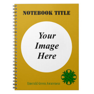 Caderno Espiral Emerald Green Clover Ribbon Modelo por K. Yoncich