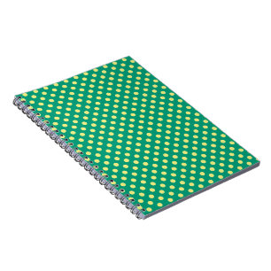Caderno Espiral Emerald Green com Bolinhas amarelas por STaylor