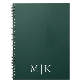 Caderno Espiral Emerald Green e White | Monograma Moderno