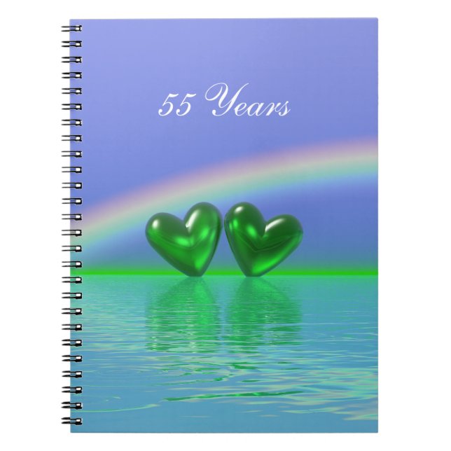 Caderno Espiral Emerald Hearts, 55 anos (Frente)