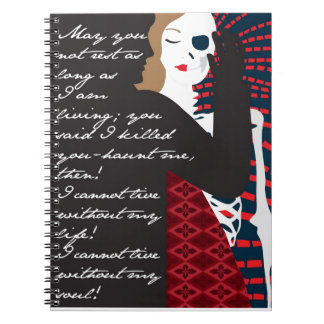 Caderno Espiral Emily Bronte/Wuthering o design do presente da
