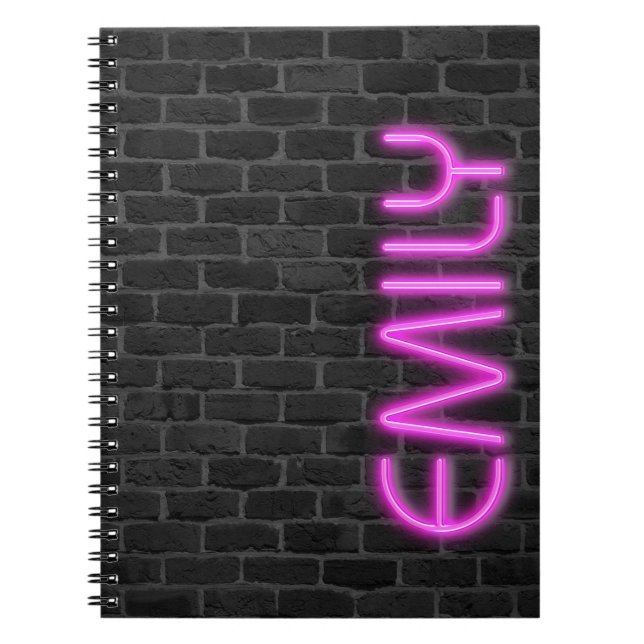 Caderno Espiral EMILY In PINK Neon Lights (Frente)