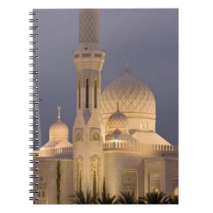 Caderno Espiral Emirados Árabes Unidos, Dubai. Mesquita à noite co