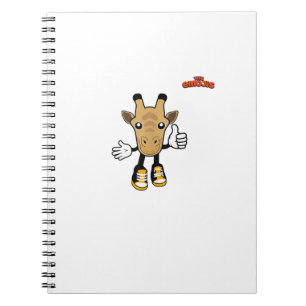 Caderno Espiral emoji animais girafa para cima