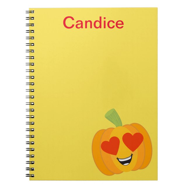 Caderno Espiral Emoji Coração da Abóbora Bonita (Frente)