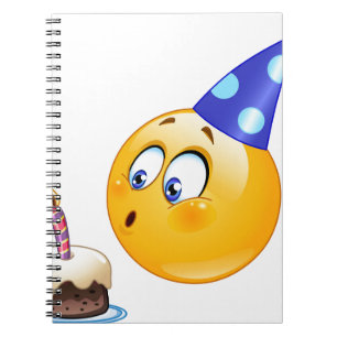 Caderno Espiral emoji de aniversário