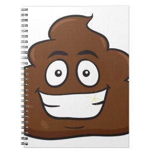 Caderno Espiral emoji de cocô engraçado