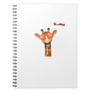 Caderno Espiral emoji feliz amor olhos girafa