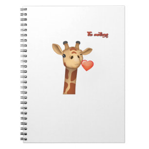 Caderno Espiral emoji pisando beijando cara de girafa cardíaca
