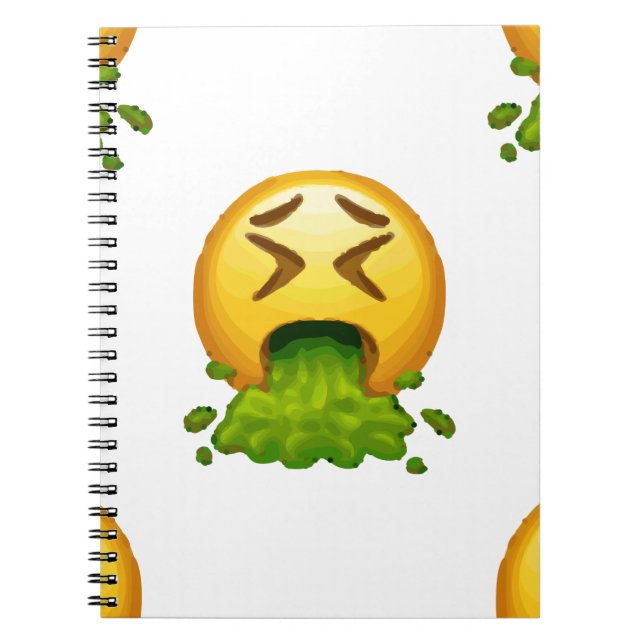 Caderno Espiral emoji vomitando (Frente)