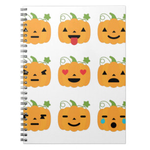 Caderno Espiral emojis de abóbora-das-bruxas