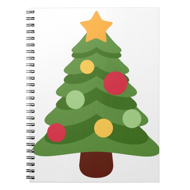 Caderno Espiral emojis de árvore de natal (Frente)