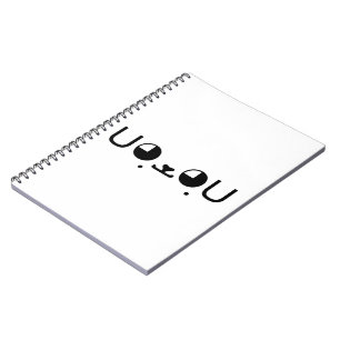 Caderno Espiral Emoticon bonito de Kaomoji do japonês do cão de