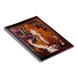 Caderno Espiral Emprego de Alphonse Mucha