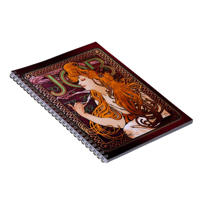 Caderno Espiral Emprego de Alphonse Mucha (Lado Direito)