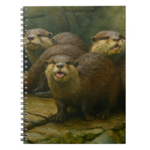 Caderno Espiral Empresa Curiosa – Família de Lontras nas Rochas