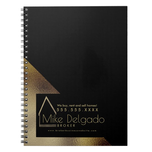 Caderno Espiral Empresa inicial do Elegant Property Manager Broker (Frente)