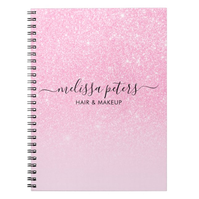 Caderno Espiral Empresa moderna Glitter Cor-de-rosa (Frente)