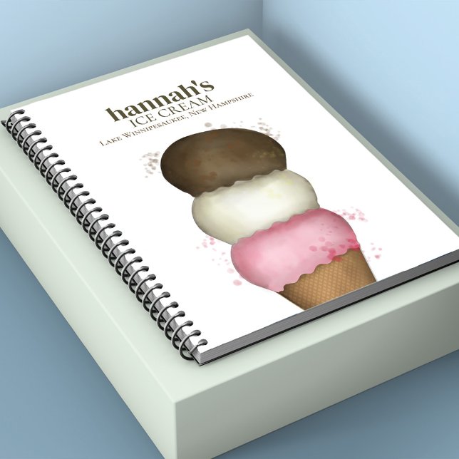 Caderno Espiral Empresa Personalizada de Compro de Sorvetes Simple (Business ice cream cone custom notebook)