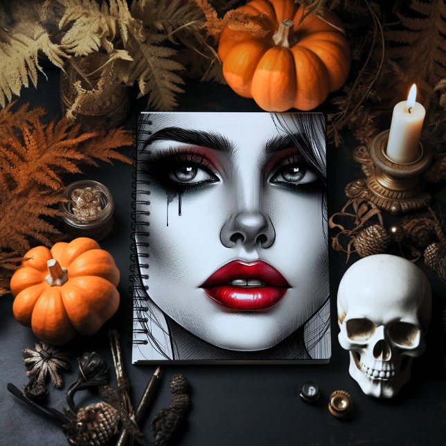 Caderno Espiral Encantadora Musa Gótica – Alternativa Ousada (Criador carregado)