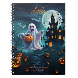 Caderno Espiral Encantando a design de Halloween.