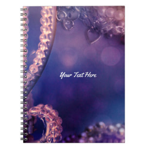Caderno Espiral Encanto chique do fulgor roxo Glam personalizado
