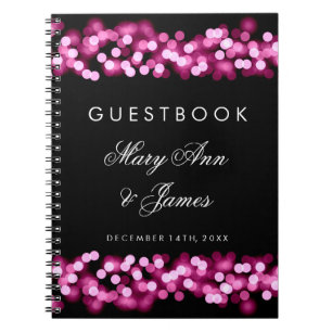 Caderno Espiral Encanto de Hollywood do rosa do Guestbook do